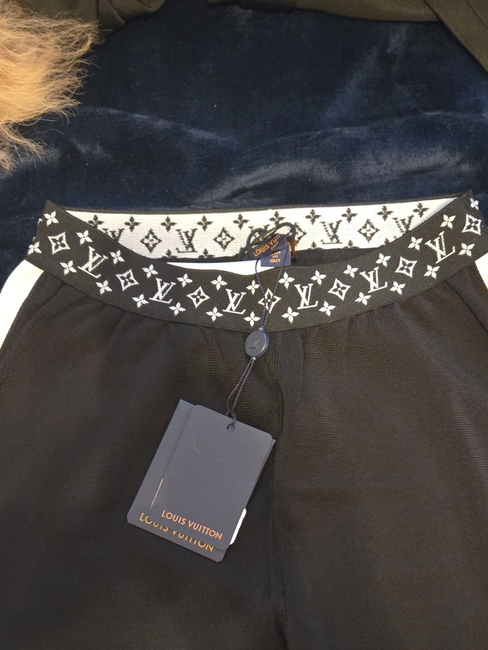Louis Vuitton Black Pants with Monogram Waistband